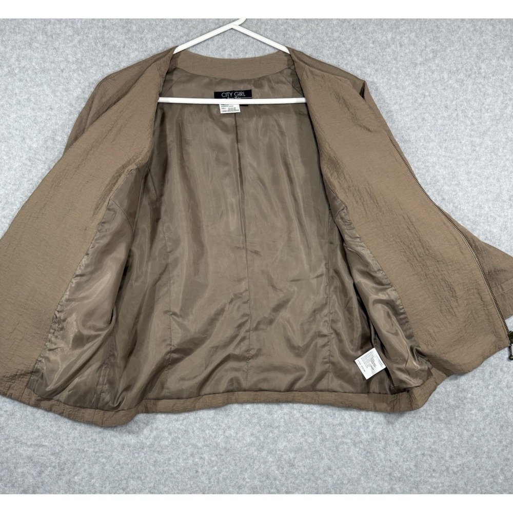 Nancy Bolen City Girl Jacket Women's Size Small Light Brown Lined Zip Up Pockets - Picture 10 of 10